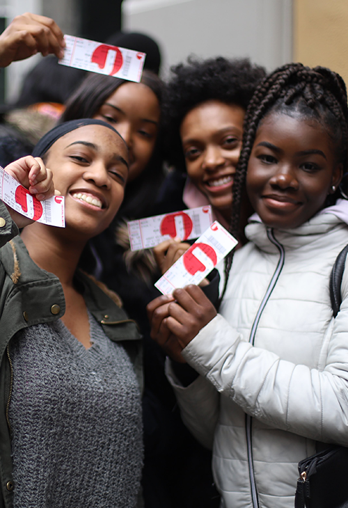 Students with tickets