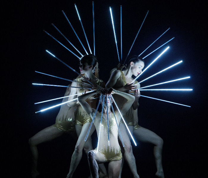 MOMIX dancers in Light Reigns, one of many pieces being performed in the troupe's three-week run. Photo by Charles Azzopardi