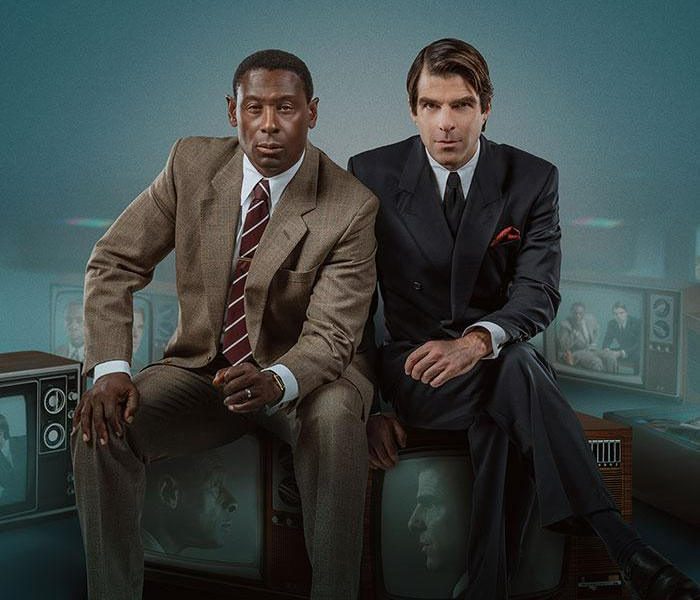 David Harewood as William F. Buckley Jr. and Zachary Quinto as Gore Vidal in Best of Enemies