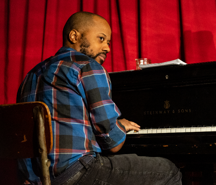 Rashad Brown in a rehearsal for The Nobodies Who Were Everybody. Photo by Shubhra Mishra