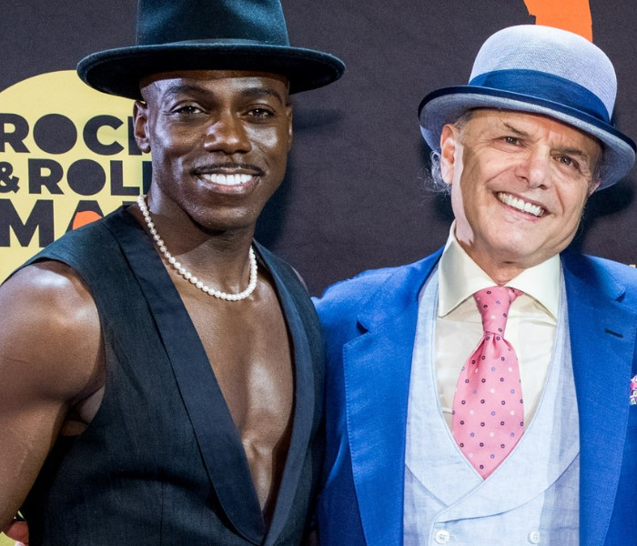 Rodrick Covington and Joe Pantoliano at the opening night of Rock & Roll Man