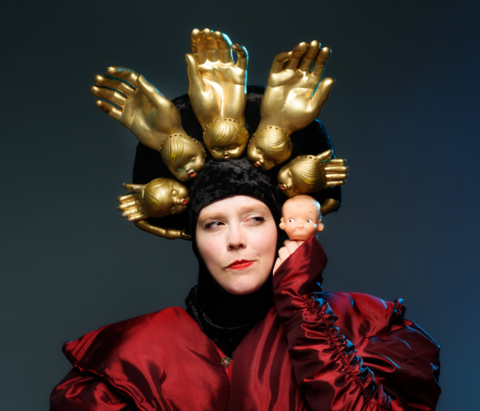 Ingrid Hansen in Epidermis Circus, which is playing at Soho Playhouse this month. Photo by Hélène Cyr.