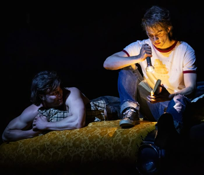 Jason Schmidt and Brody Grant in The Outsiders on Broadway. Photo by Matthew Murphy.