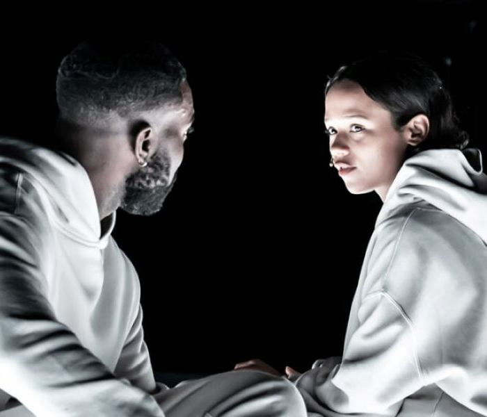 Paapa Essiedu and Taylor Russell in The Effect, which is streaming courtesy of National Theatre at Home. Photo by Marc Brenner.