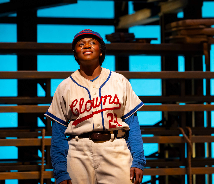 Jennifer Mogbock in Toni Stone at the Huntington Theatre, which is streaming this weekend. Photo by T. Charles Erickson.
