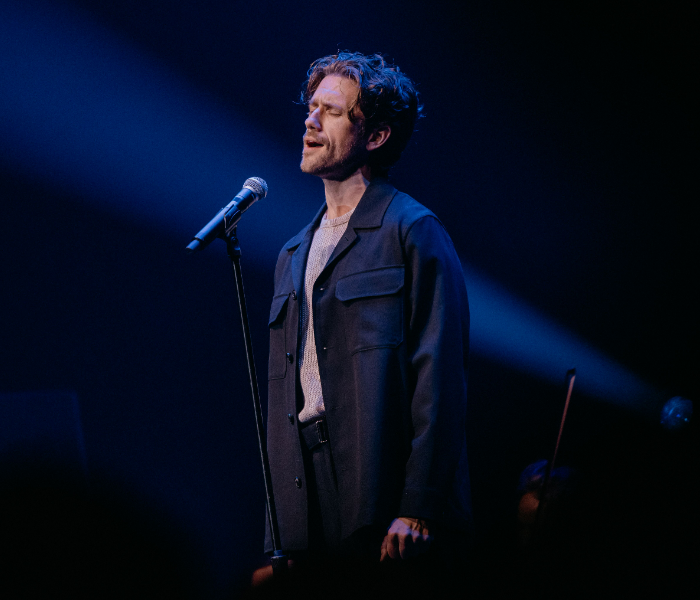 Aaron Tveit performing at MCC Theater's Miscast25, which is streaming for free until May 4. Photo by Andy Henderson.