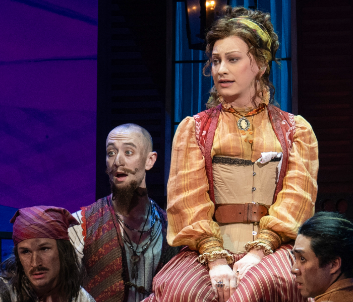 Jinkx Monsoon and the company of Roundabout Theatre Company's Broadway production of Pirates! The Penzance Musical. Photo by Joan Marcus.