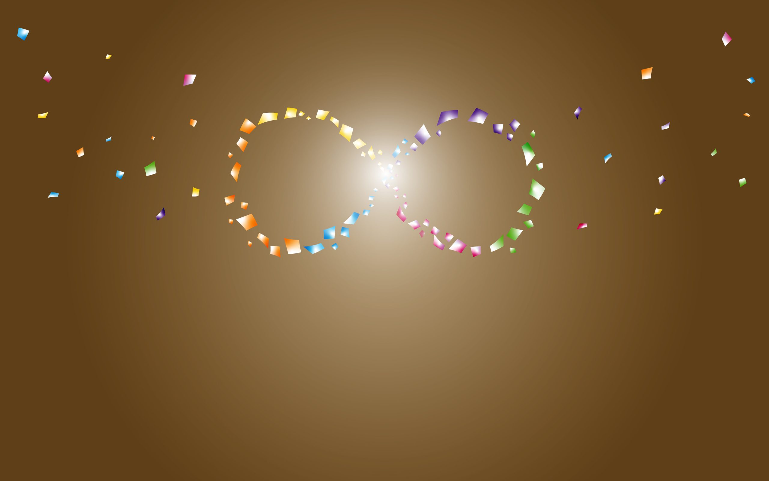 Brown background with confetti